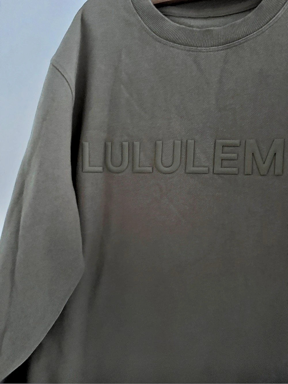 lululemon All Yours Crew Graphic Logo Crewneck Sweatshirt in beige